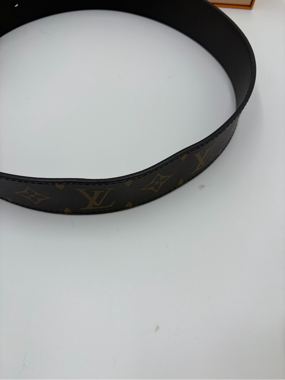 Louis Vuitton Initiales Monogram Reversible Canvas Belt Gold LV Buckle 80/32 - Picture 11 of 12